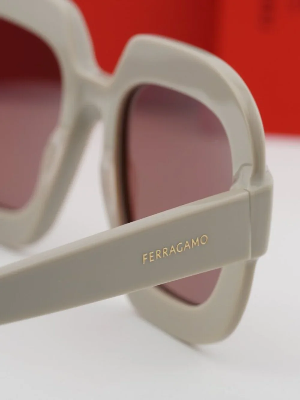 Salvatore Ferragamo SF2068SE 259 Square Sunglasses - Beige / Burgundy